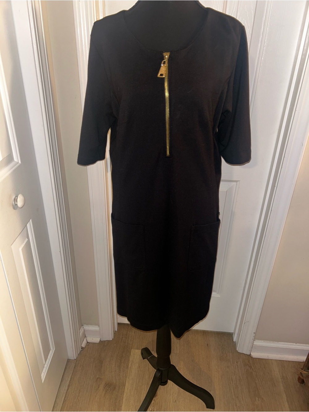 Spartina womens Black Zip-Up Dress - Medium